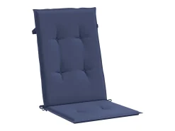 Clicnbuy Cojines para silla con respaldo alto 4 unidades tela marino Azul
