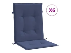 Clicnbuy Cojines para silla con respaldo bajo 6 unidades tela marino Azul Hot