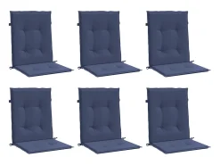 Clicnbuy Cojines para silla con respaldo bajo 6 unidades tela marino Azul Hot