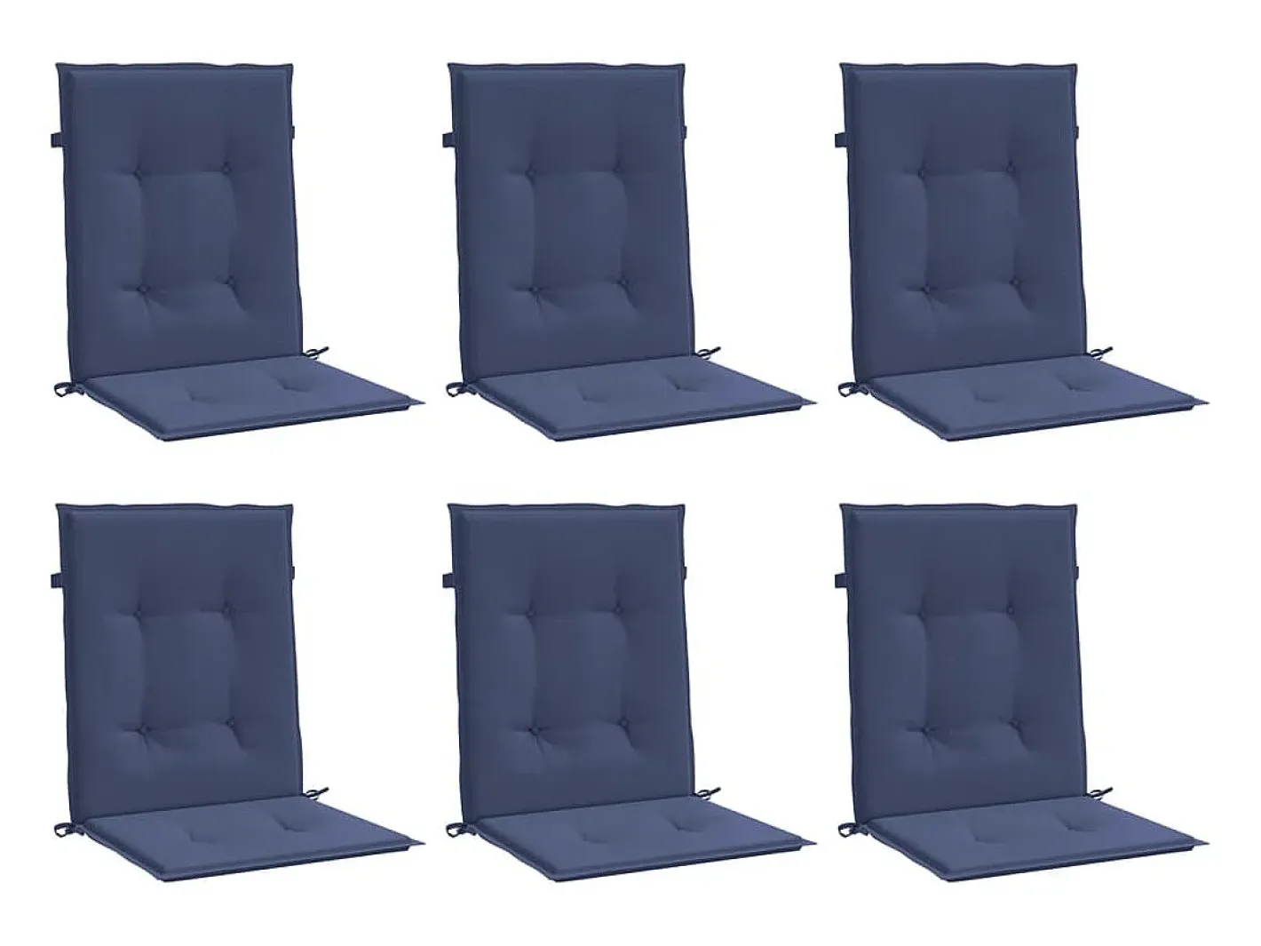 Clicnbuy Cojines para silla con respaldo bajo 6 unidades tela marino Azul Hot