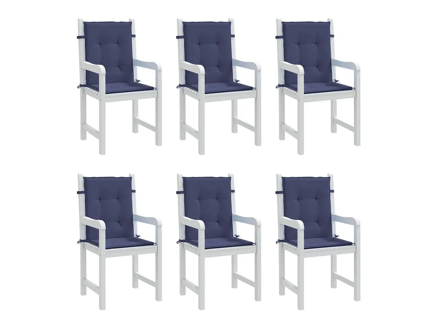 Clicnbuy Cojines para silla con respaldo bajo 6 unidades tela marino Azul Hot