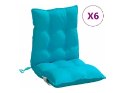 Hot Clicnbuy Cojines para silla con respaldo bajo 6 unidades tela Oxford turquesa Azul turquesa