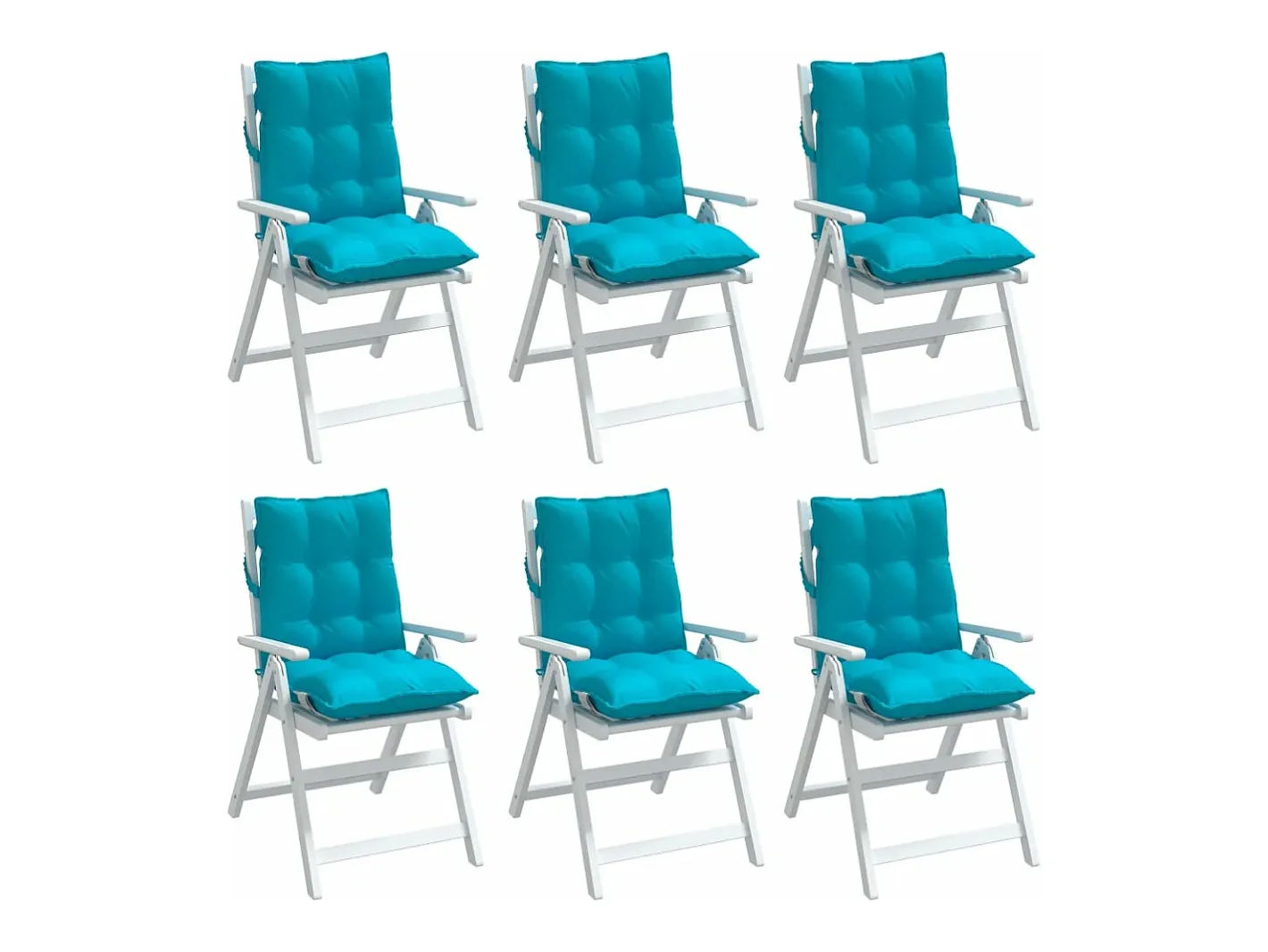 Hot Clicnbuy Cojines para silla con respaldo bajo 6 unidades tela Oxford turquesa Azul turquesa