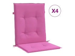 Clicnbuy Cojines para silla con respaldo bajo 4 unidades tela Rosa Hot