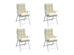 Best Clicnbuy Cojines para silla con respaldo bajo 4 unidades tela Oxford Crema