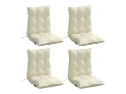 Best Clicnbuy Cojines para silla con respaldo bajo 4 unidades tela Oxford Crema