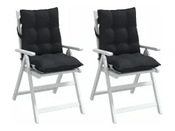 Clicnbuy Cojines para silla con respaldo bajo 2 unidades tela Oxford Negro Best