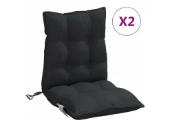 Clicnbuy Cojines para silla con respaldo bajo 2 unidades tela Oxford Negro Best