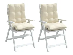 New Clicnbuy Cojines para silla con respaldo bajo 2 unidades tela Oxford Crema
