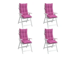 Clicnbuy Ropa De Casa-Cojines para silla con respaldo alto 4 unidades tela Oxford Rosa