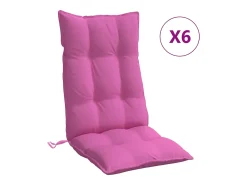 Clicnbuy Cojines para silla con respaldo alto 6 unidades tela Oxford Rosa Online