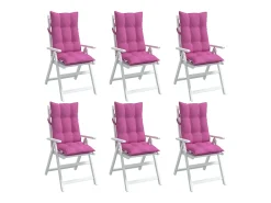 Clicnbuy Cojines para silla con respaldo alto 6 unidades tela Oxford Rosa Online