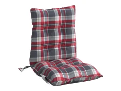 Clicnbuy Cojines para silla respaldo bajo 4 unidades tela Oxford cuadros rojo Multicolor Best
