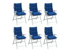 Clicnbuy Cojines para silla respaldo bajo 6 unidades tela Oxford real Azul New
