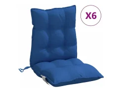 Clicnbuy Cojines para silla respaldo bajo 6 unidades tela Oxford real Azul New