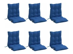 Clicnbuy Cojines para silla respaldo bajo 6 unidades tela Oxford real Azul New