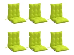 New Clicnbuy Cojines para silla respaldo bajo 6 unidades tela Oxford brillo Verde