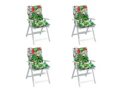 Clicnbuy Cojines para silla respaldo bajo 4 unidades tela Oxford Multicolor