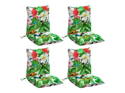 Clicnbuy Cojines para silla respaldo bajo 4 unidades tela Oxford Multicolor