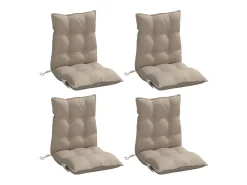 Clicnbuy Ropa De Casa-Cojines para silla respaldo bajo 4 unidades tela Oxford gris taupe Topo