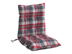 Online Clicnbuy Cojines para silla respaldo bajo 6 unidades tela Oxford cuadros rojo Multicolor