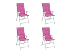 Clicnbuy Cojines para sillas con respaldo alto 4 unidades tela Rosa