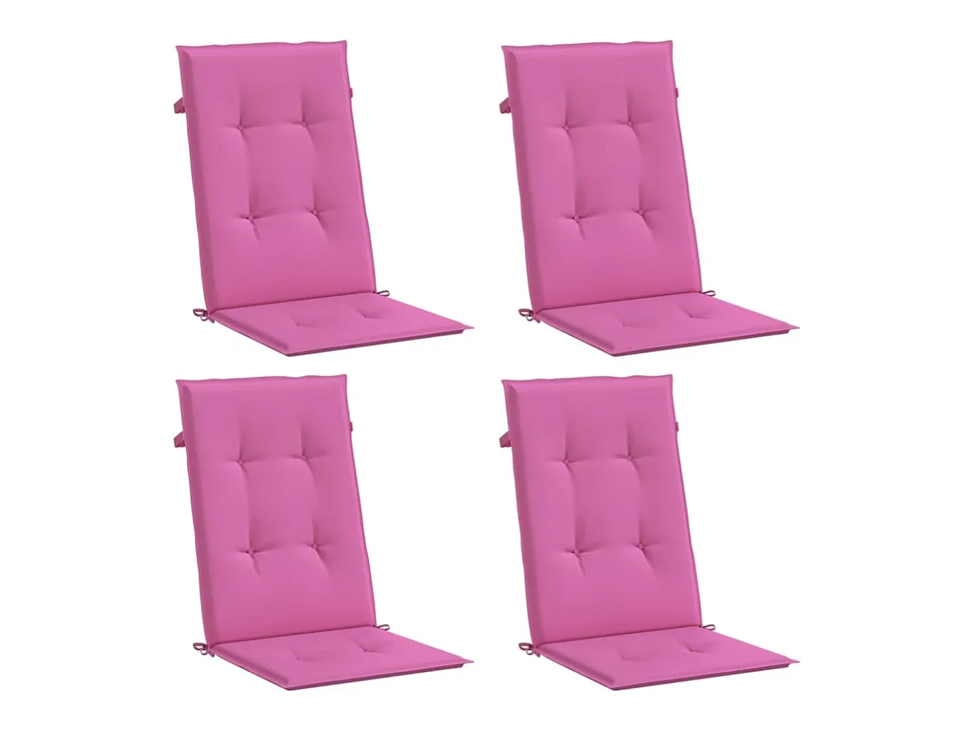 Clicnbuy Cojines para sillas con respaldo alto 4 unidades tela Rosa