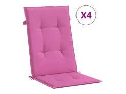 Clicnbuy Cojines para sillas con respaldo alto 4 unidades tela Rosa