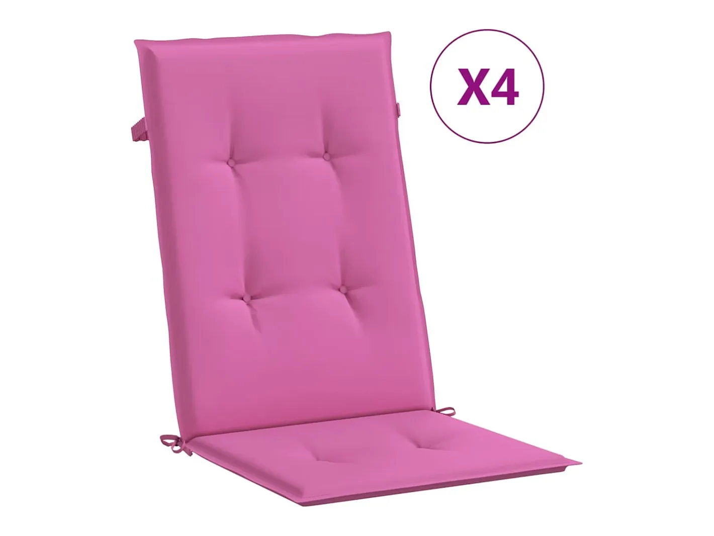 Clicnbuy Cojines para sillas con respaldo alto 4 unidades tela Rosa