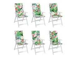 Clicnbuy Cojines para sillas con respaldo alto 6 unidades tela Multicolor