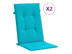 Clicnbuy Cojines para sillas con respaldo alto 2 unidades tela turquesa Azul turquesa Hot