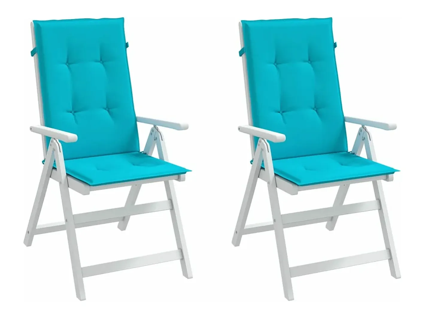 Clicnbuy Cojines para sillas con respaldo alto 2 unidades tela turquesa Azul turquesa Hot