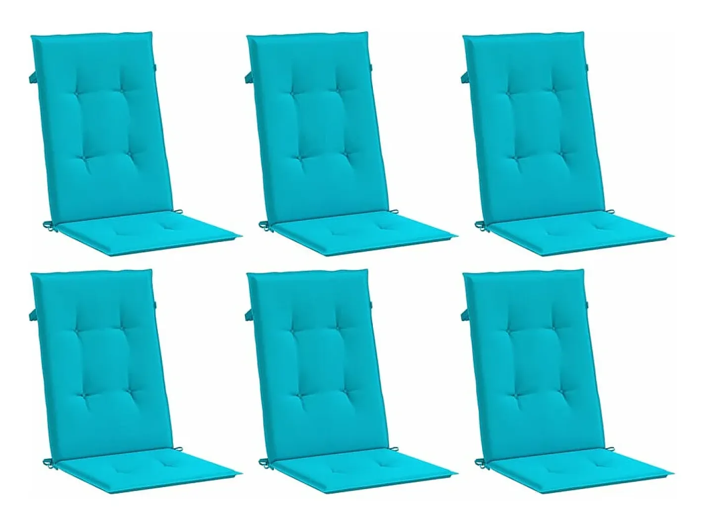 Online Clicnbuy Cojines para sillas con respaldo alto 6 unidades tela turquesa Azul turquesa