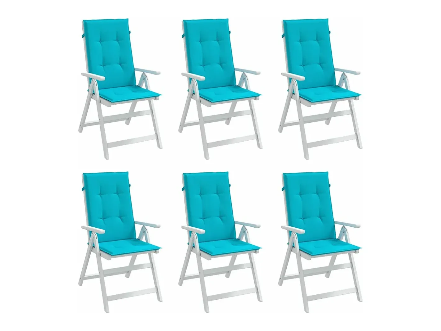 Online Clicnbuy Cojines para sillas con respaldo alto 6 unidades tela turquesa Azul turquesa