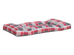 Clicnbuy Cojines para sofá de palets 2 unidades tela cuadros rojo Multicolor