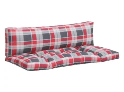 Clicnbuy Cojines para sofá de palets 2 unidades tela cuadros rojo Multicolor