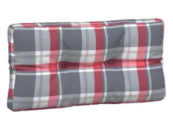 Clicnbuy Cojines para sofá de palets 5 unidades tela a cuadros rojos Multicolor Hot