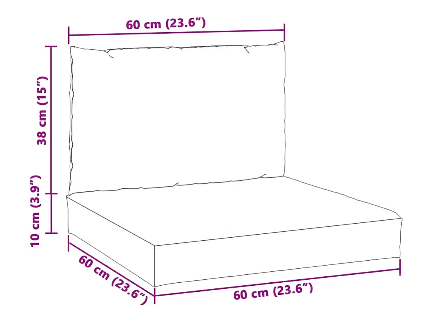 Clicnbuy Ropa De Casa-Cojines para sofá de palets 2 unidades tela gris taupe melange Topo