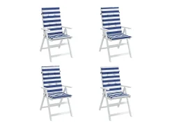 Clicnbuy Cojines para sofá de palés 4 unidades tela azul y blanco a rayas Multicolor Clearance