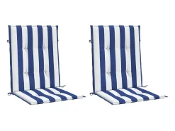 Online Clicnbuy Cojines silla de respaldo bajo 2 unidades tela a rayas azul y blanco Multicolor