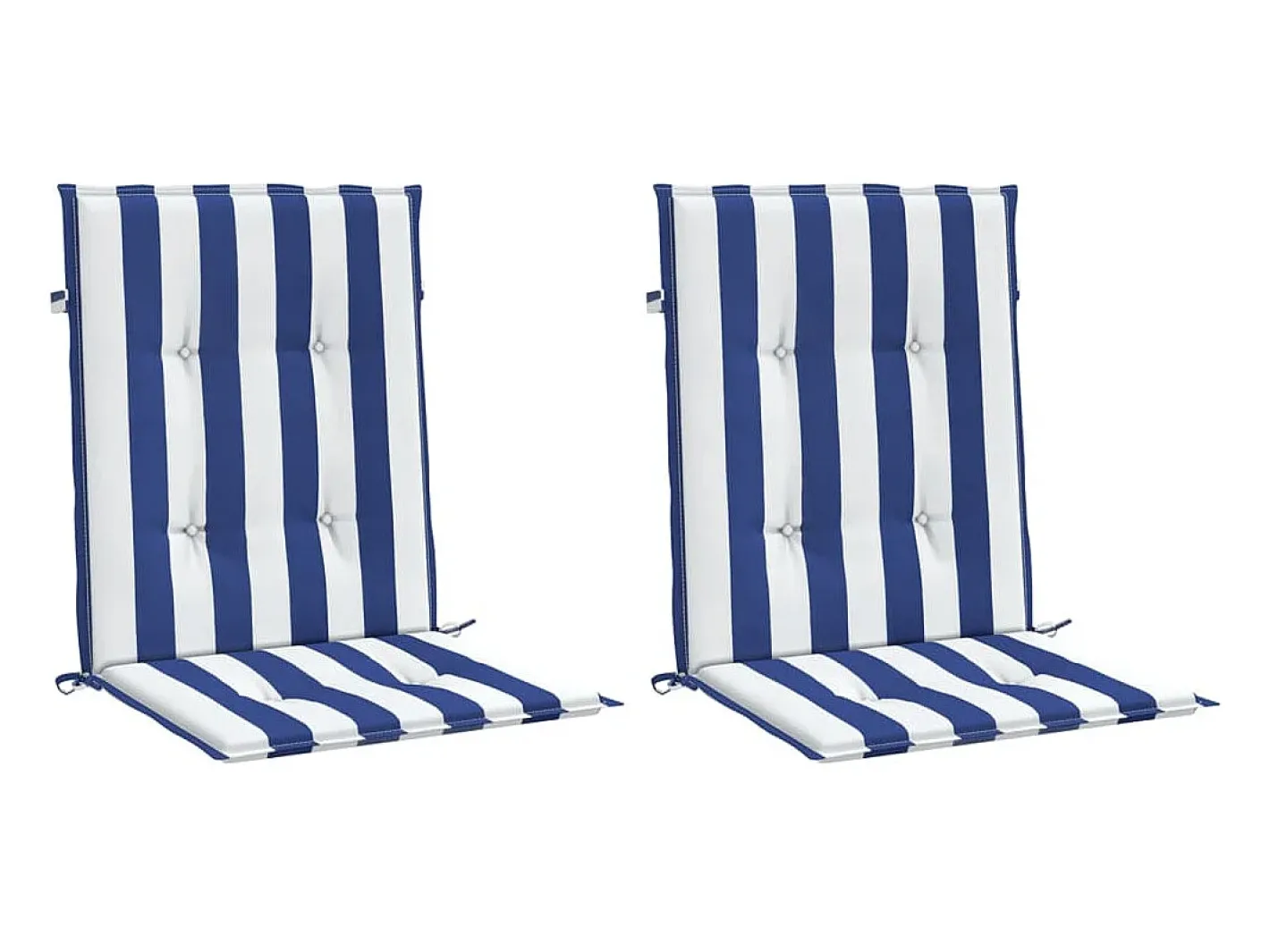 Online Clicnbuy Cojines silla de respaldo bajo 2 unidades tela a rayas azul y blanco Multicolor