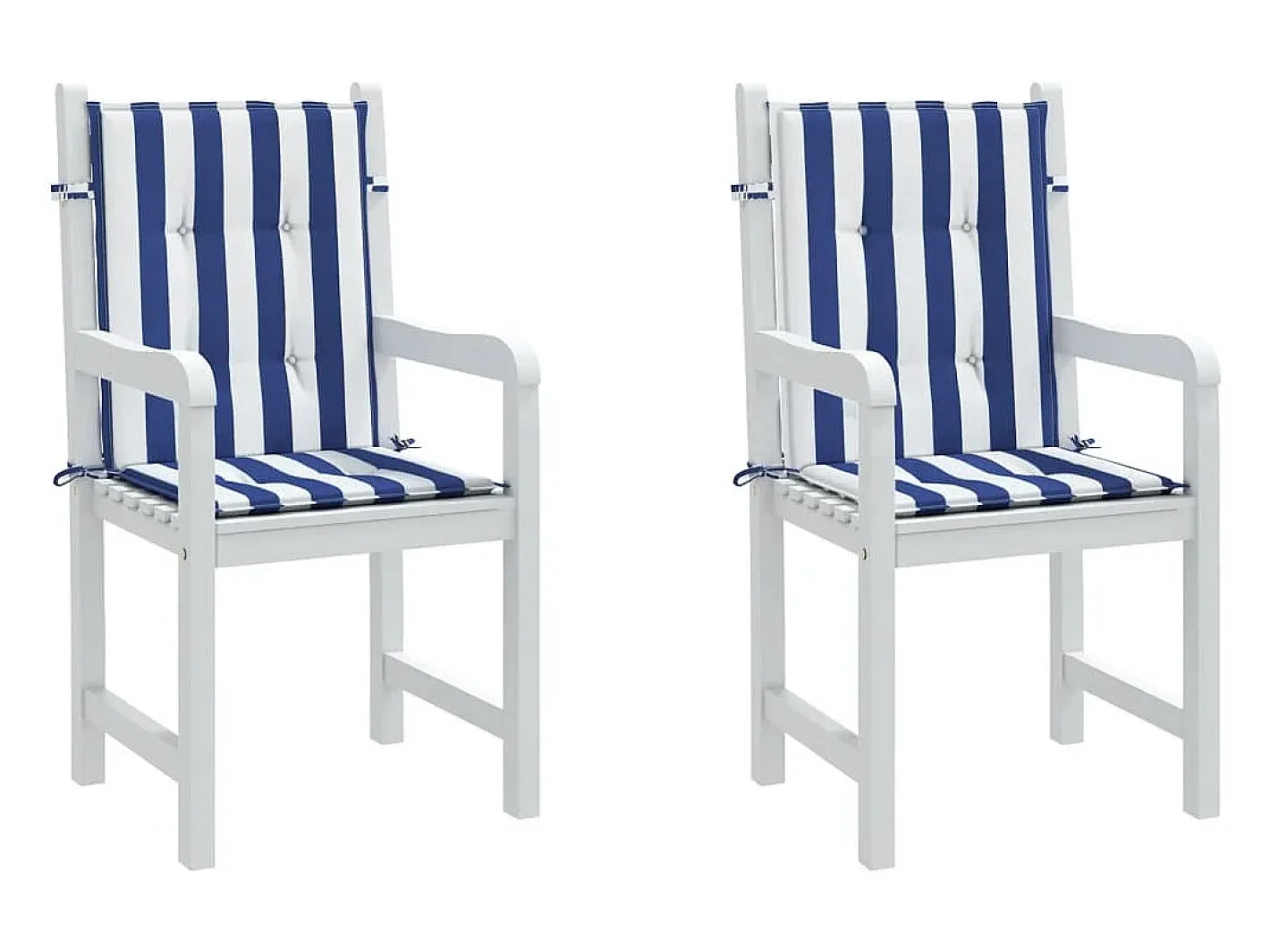Online Clicnbuy Cojines silla de respaldo bajo 2 unidades tela a rayas azul y blanco Multicolor