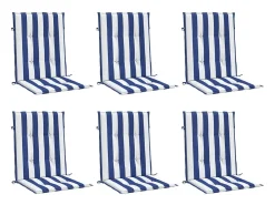 Discount Clicnbuy Cojines silla de respaldo bajo 6 unidades tela a rayas azul y blanco Multicolor