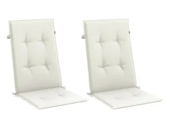 Clicnbuy Cojines silla respaldo alto 2 unidades tela melange 120x50x4cm Crema