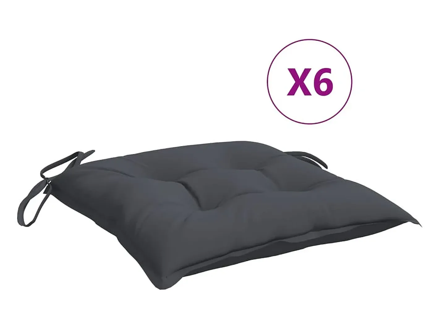 Clearance Clicnbuy Cojines sillas de jardín 6 unidades tela Oxford antracita 40x40x7 cm Gris antracita