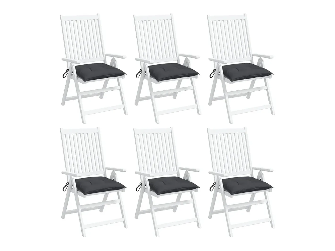Clearance Clicnbuy Cojines sillas de jardín 6 unidades tela Oxford antracita 40x40x7 cm Gris antracita