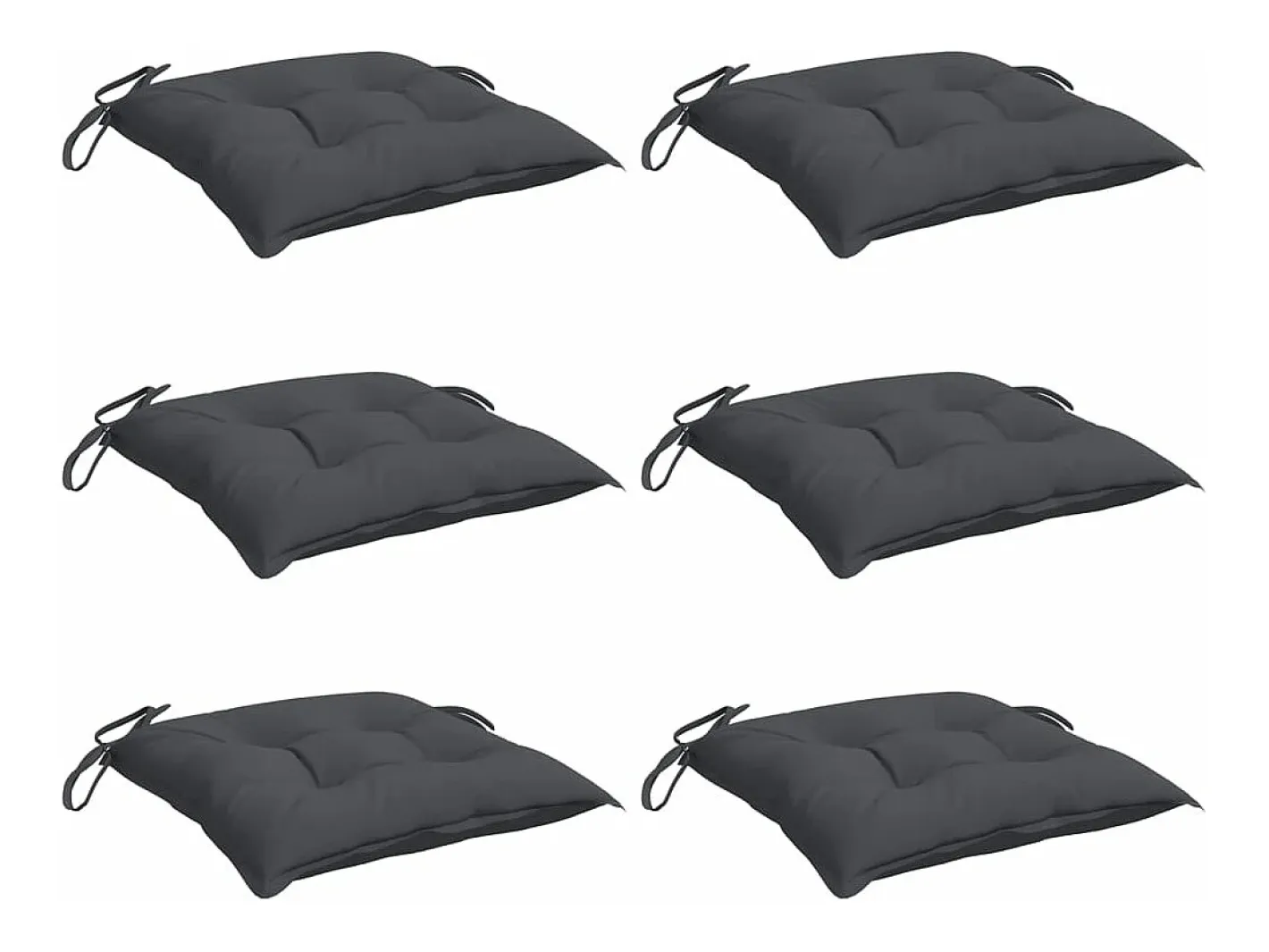 Clearance Clicnbuy Cojines sillas de jardín 6 unidades tela Oxford antracita 40x40x7 cm Gris antracita