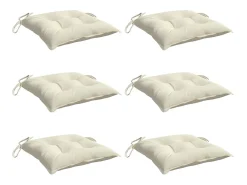 Clicnbuy Cojines sillas de jardín 6 unidades tela Oxford 40x40x7 cm Crema Sale