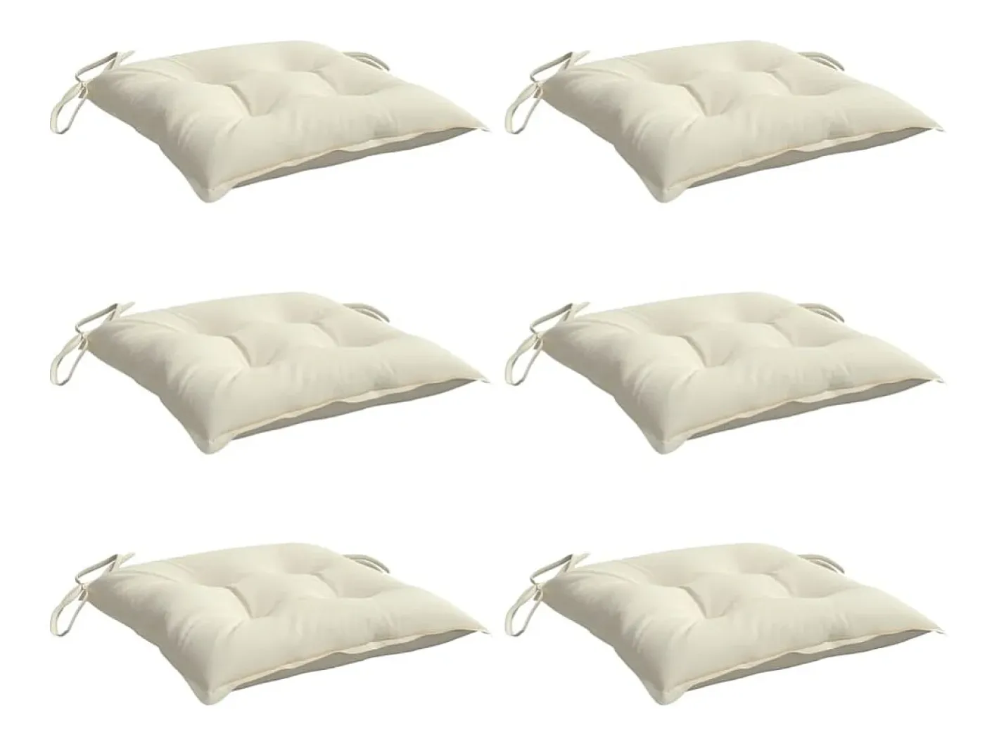 Clicnbuy Cojines sillas de jardín 6 unidades tela Oxford 40x40x7 cm Crema Sale