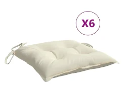 Clicnbuy Cojines sillas de jardín 6 unidades tela Oxford 40x40x7 cm Crema Sale